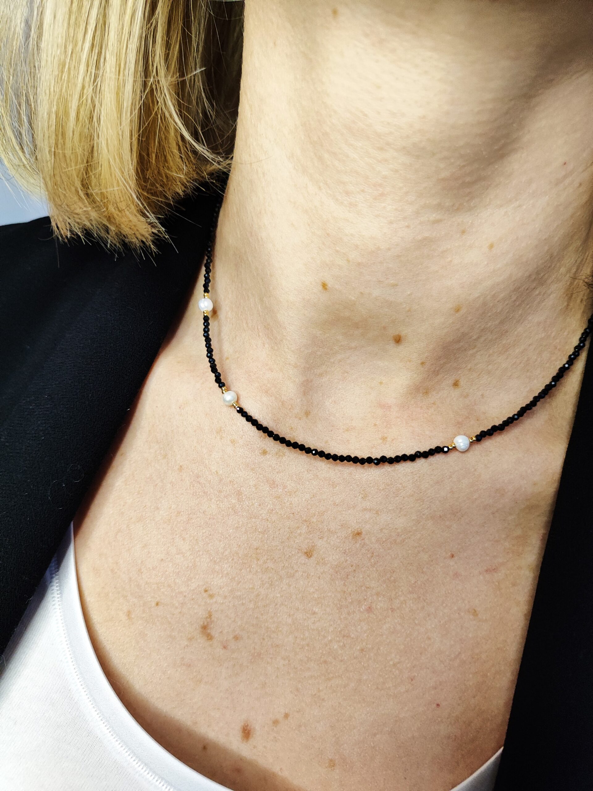 Špinelio ir upinių perlų vėrinys