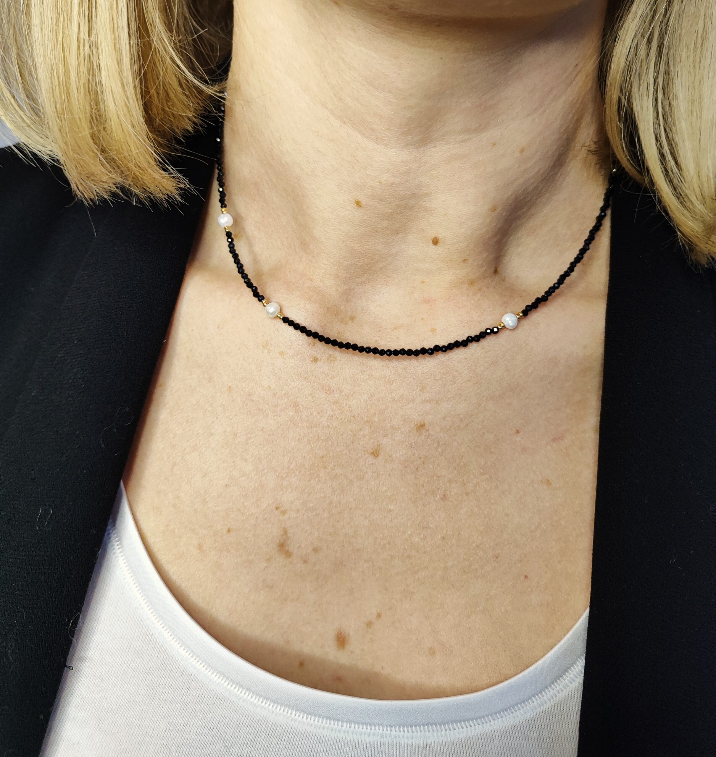 Špinelio ir upinių perlų vėrinys