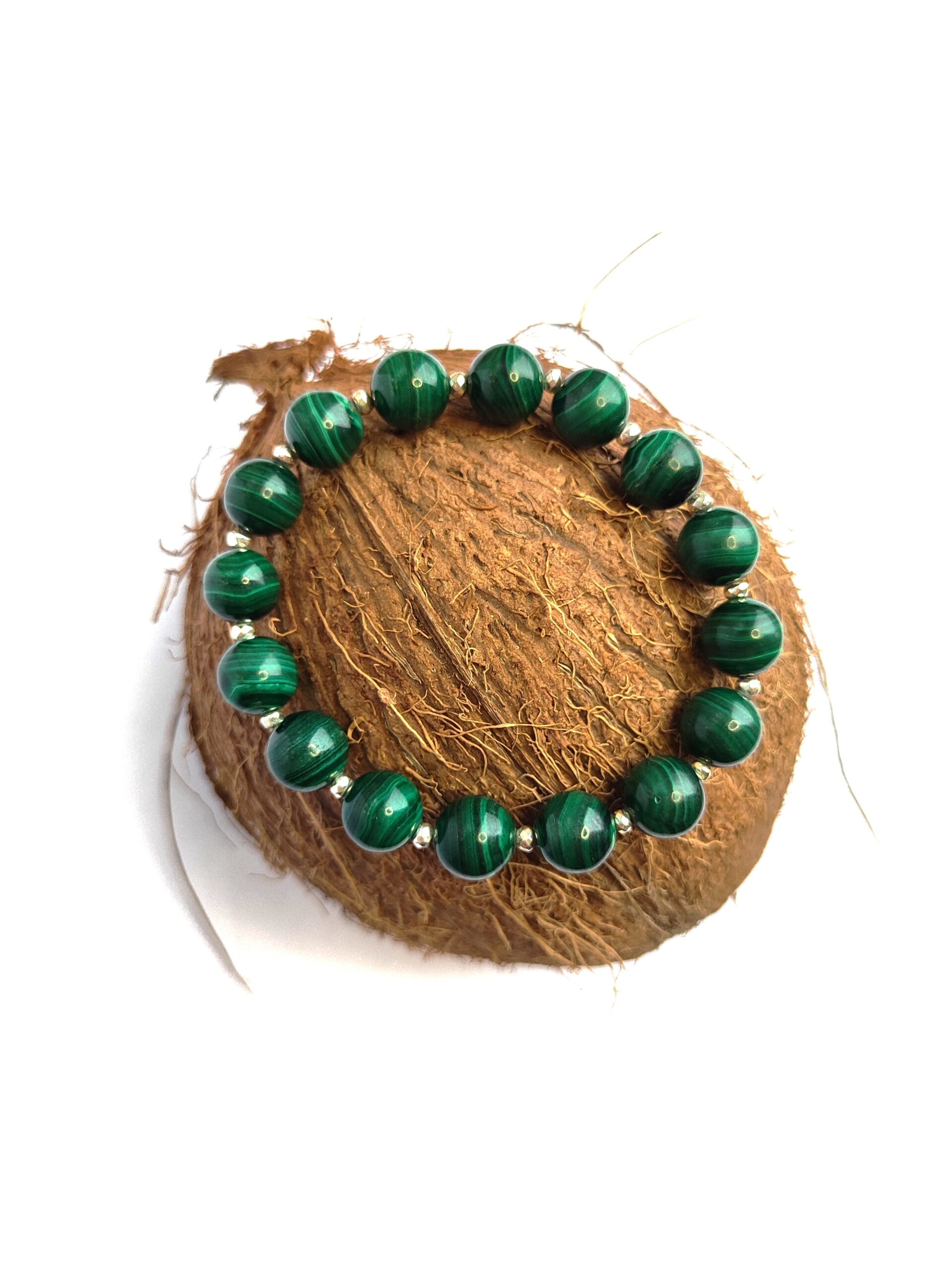 Natūralaus malachito apyrankė