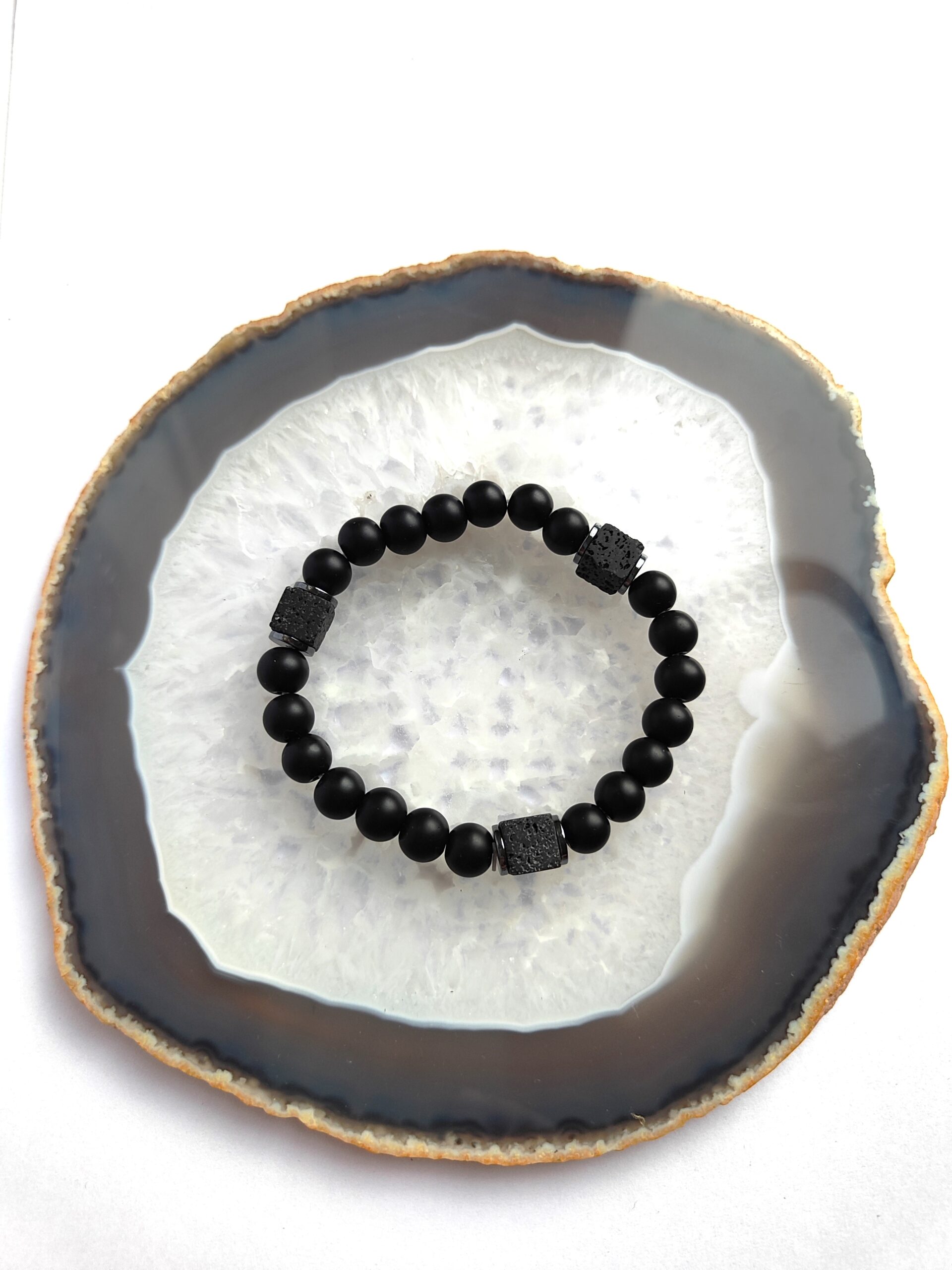 Matinio onikso apyrankė su lava