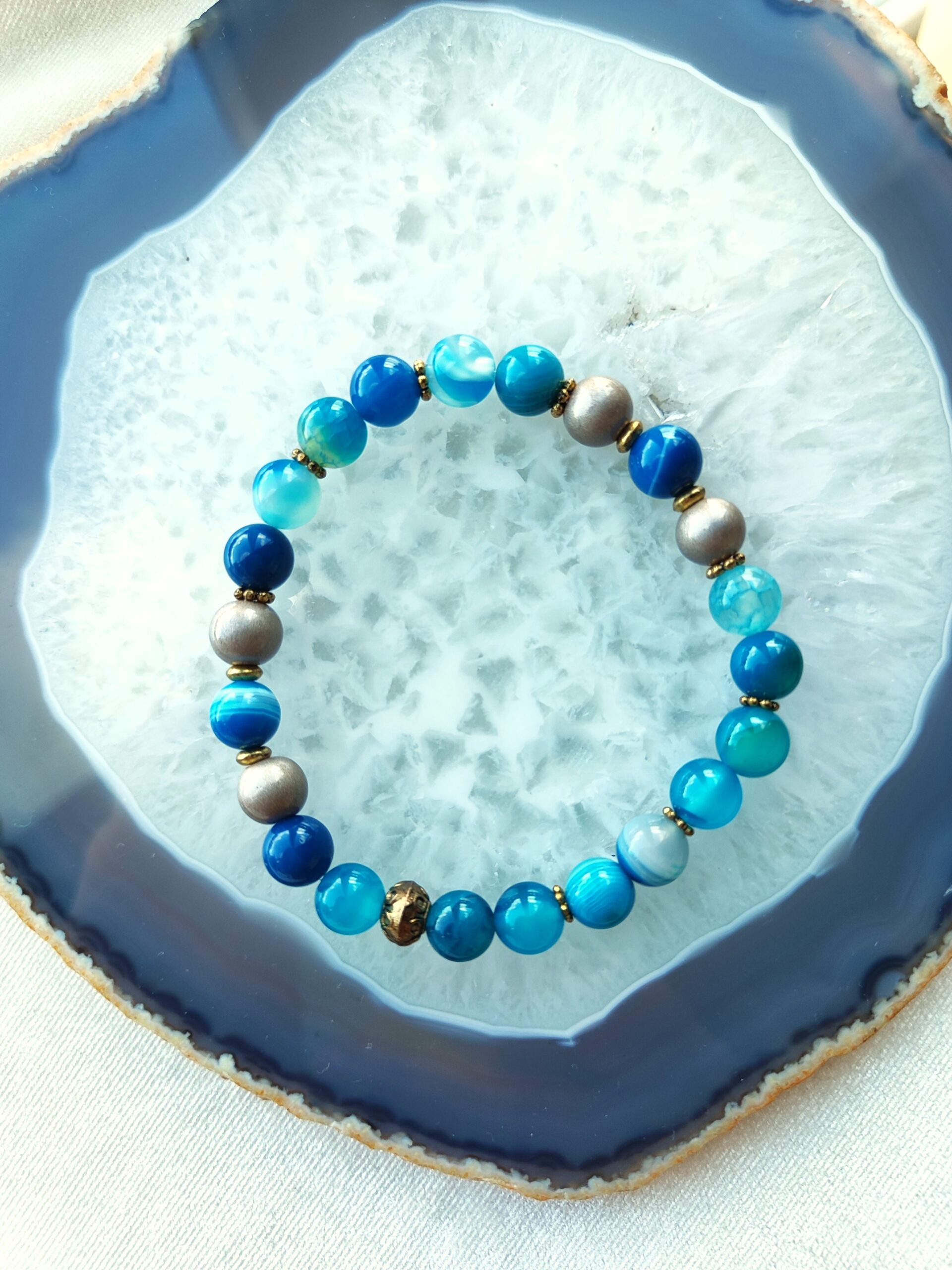 Agato ir stiklo apyrankė