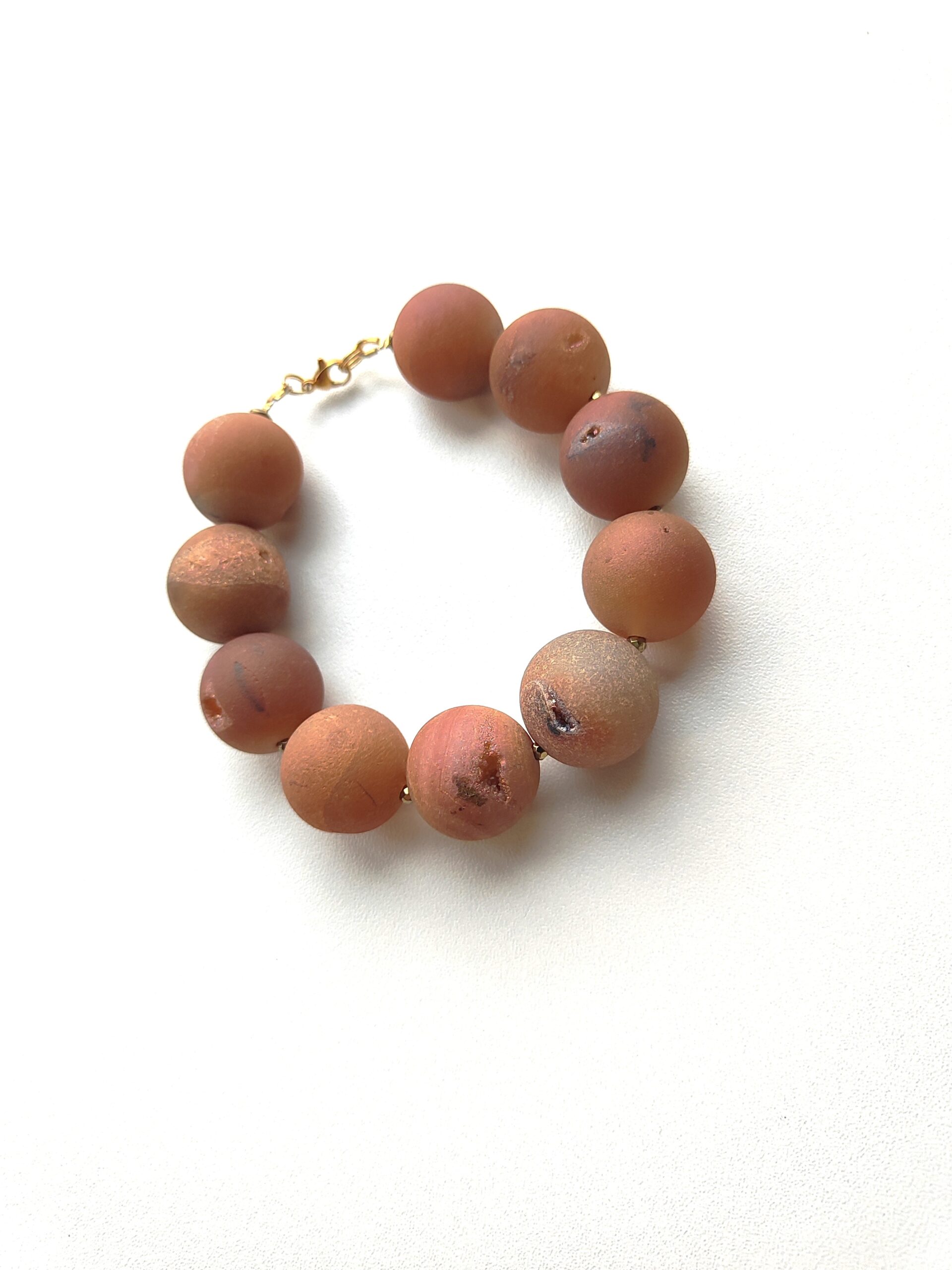 Stambi druzy agato apyrankė