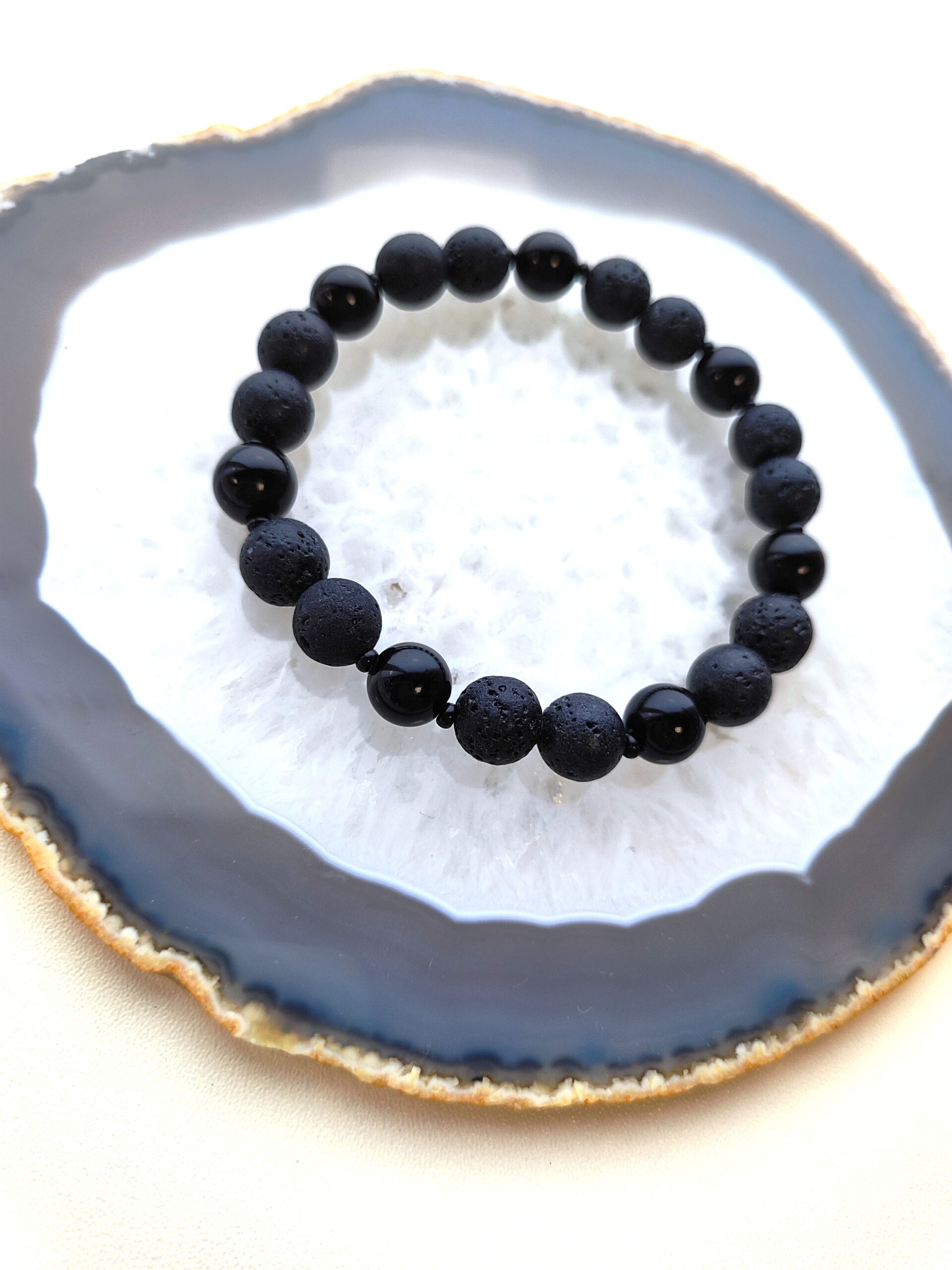 Juodos lavos ir onikso apyrankė - Image 2