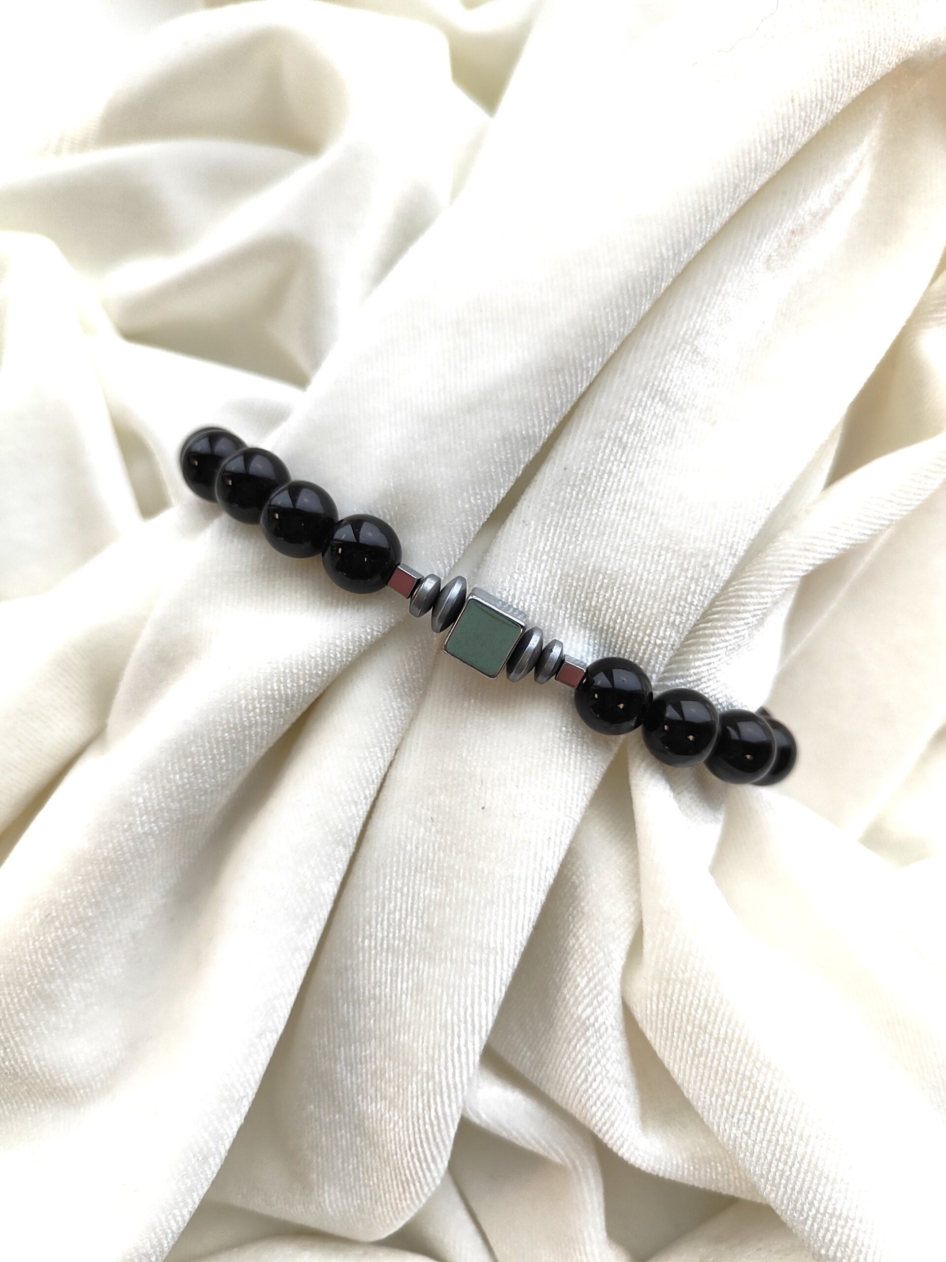 Vyriška onikso ir hematito apyrankė - Image 3