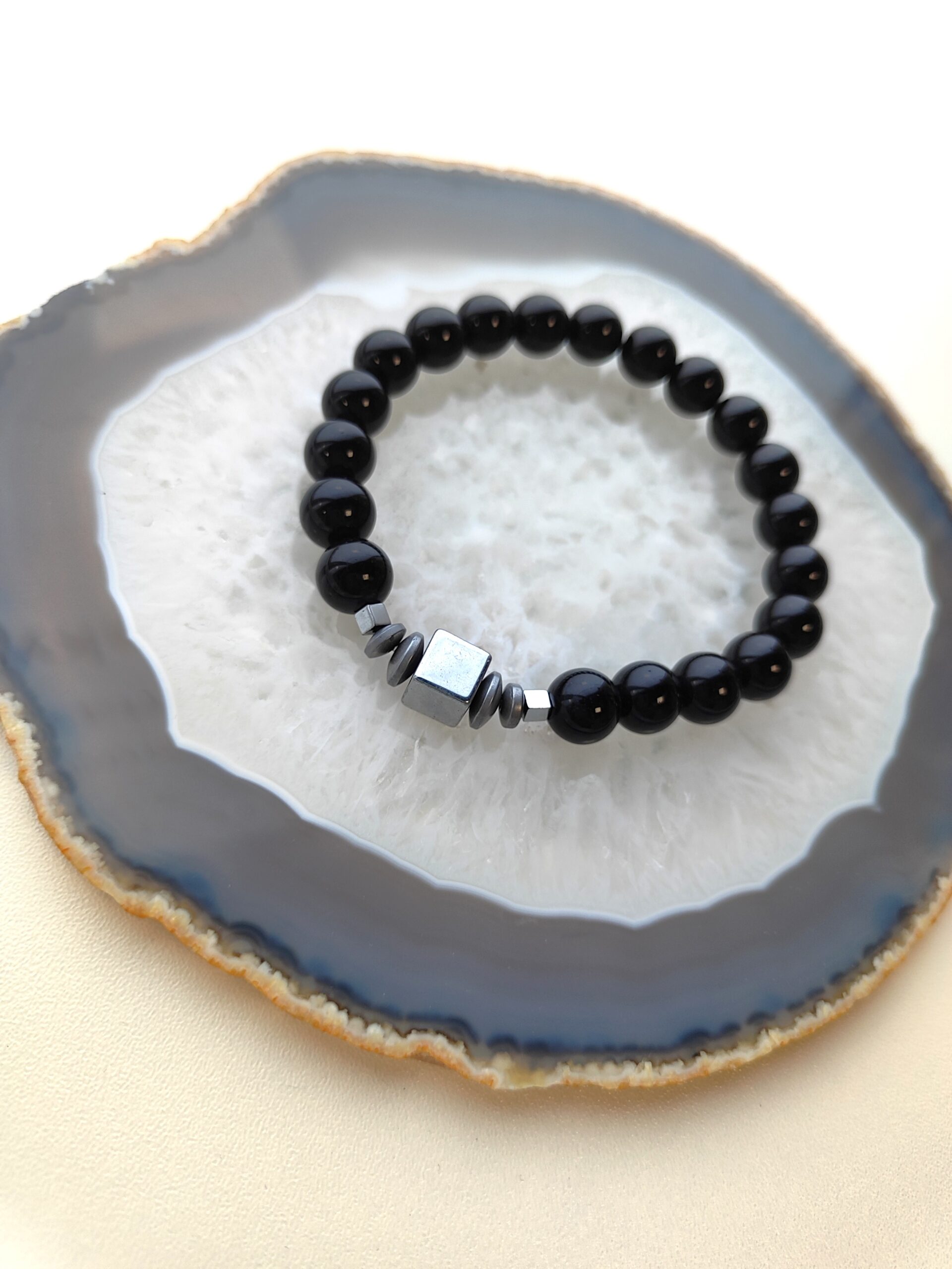 Vyriška onikso ir hematito apyrankė - Image 2