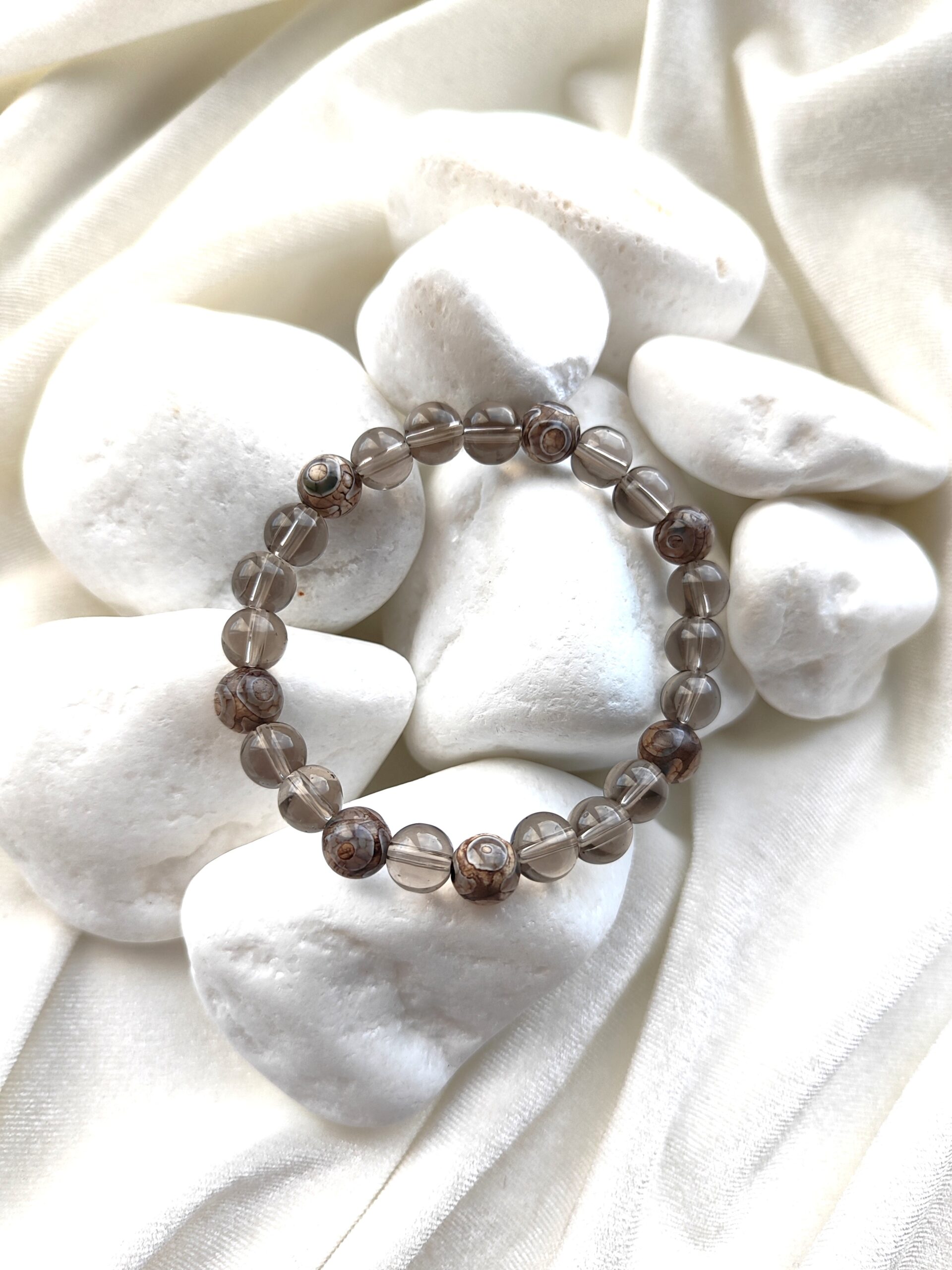 Dūminio kvarco ir agato apyrankė