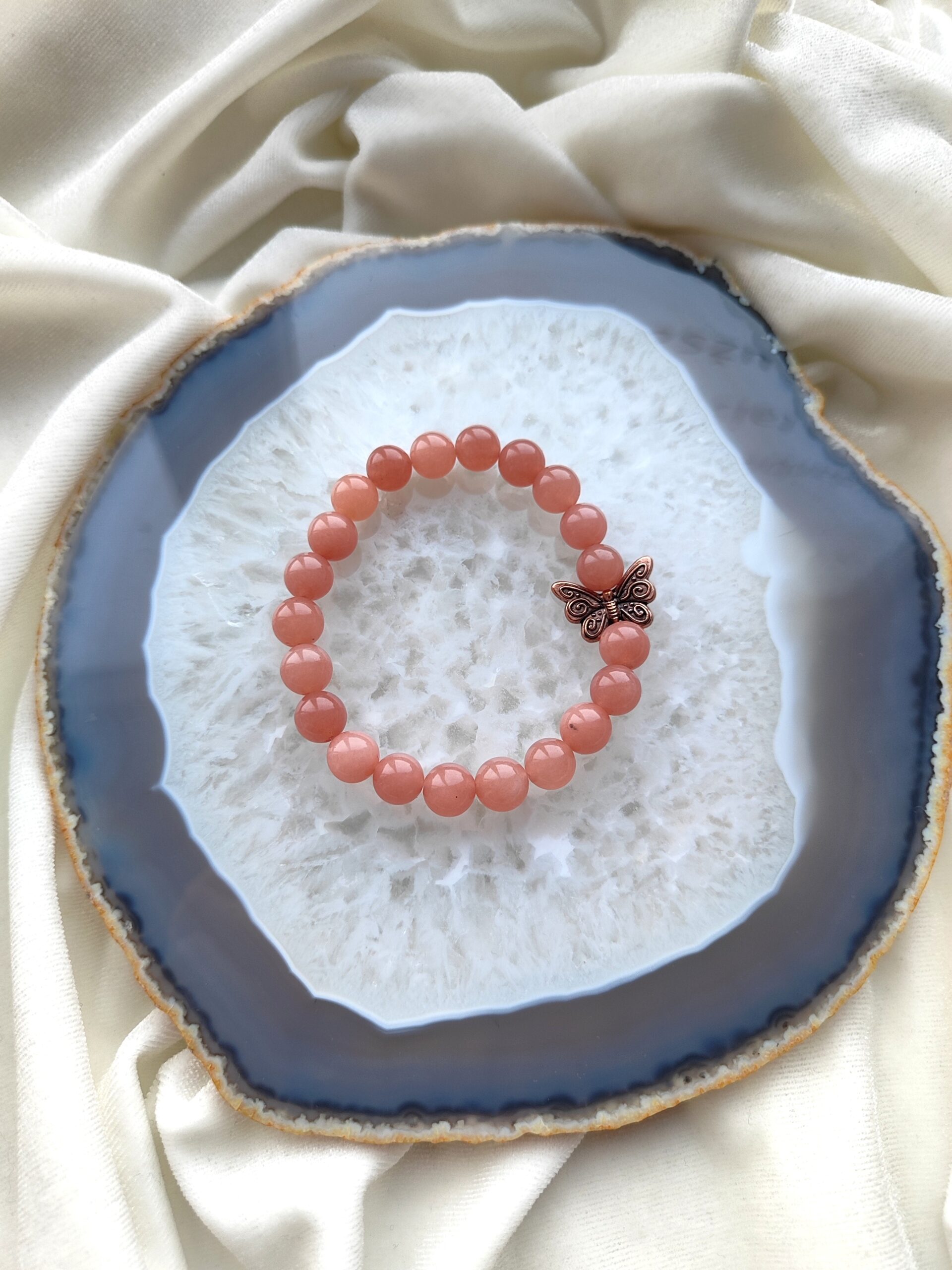 Žadeito apyrankė su drugelio intarpu