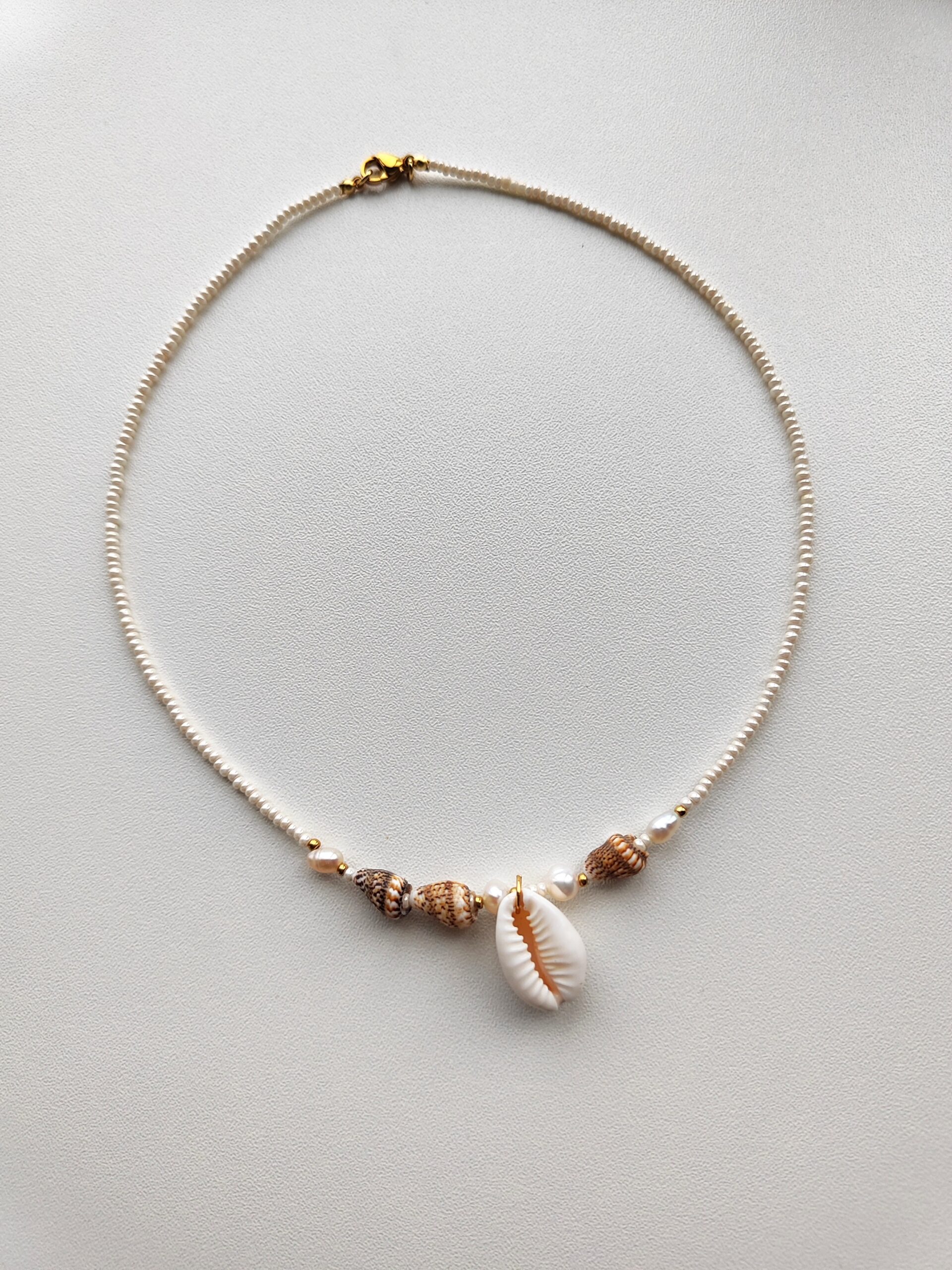 Kaklo papuošalas su kriauklėmis